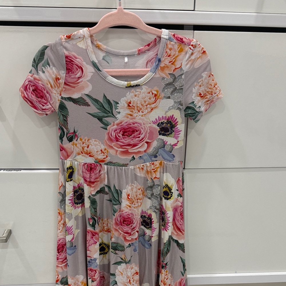 Posh Peanut Pink Floral Short-Sleeve Twirl Dress - 2T NWOT